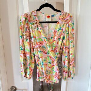 Anthropologie Farm Rio Rainforest Wrap Blouse Size Medium Size Small